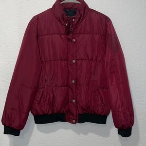 Burgundy Bomber Jacket🧥❤️🤎